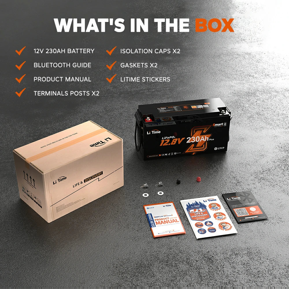 package information of litime 12v 230ah bluetooth battery manual,terminals posts