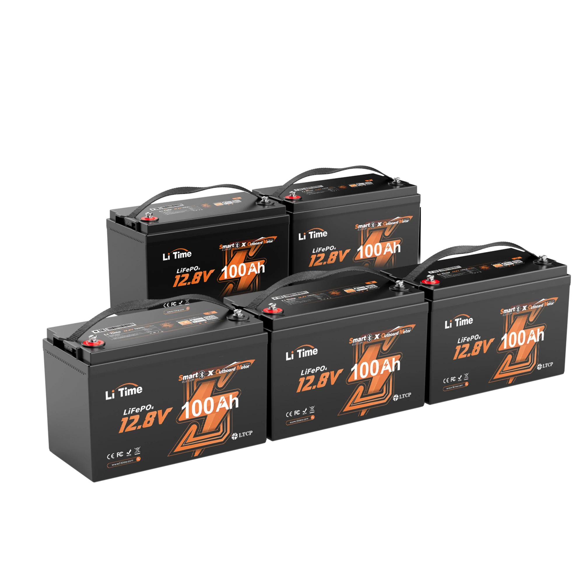 LiTime 12V 100Ah OBM Lithium Marine Battery for Electric Outboard Motors