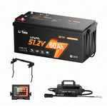 litime 48v 60ah golf cart battery conversion kit with 18a lifepo4 battery charger, external display & hold down kit