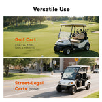 LiTime 48V 60Ah lithium CAN/RS485 battery for versatile use in golf carts and street-legal carts, supporting speeds up to 25 mph
