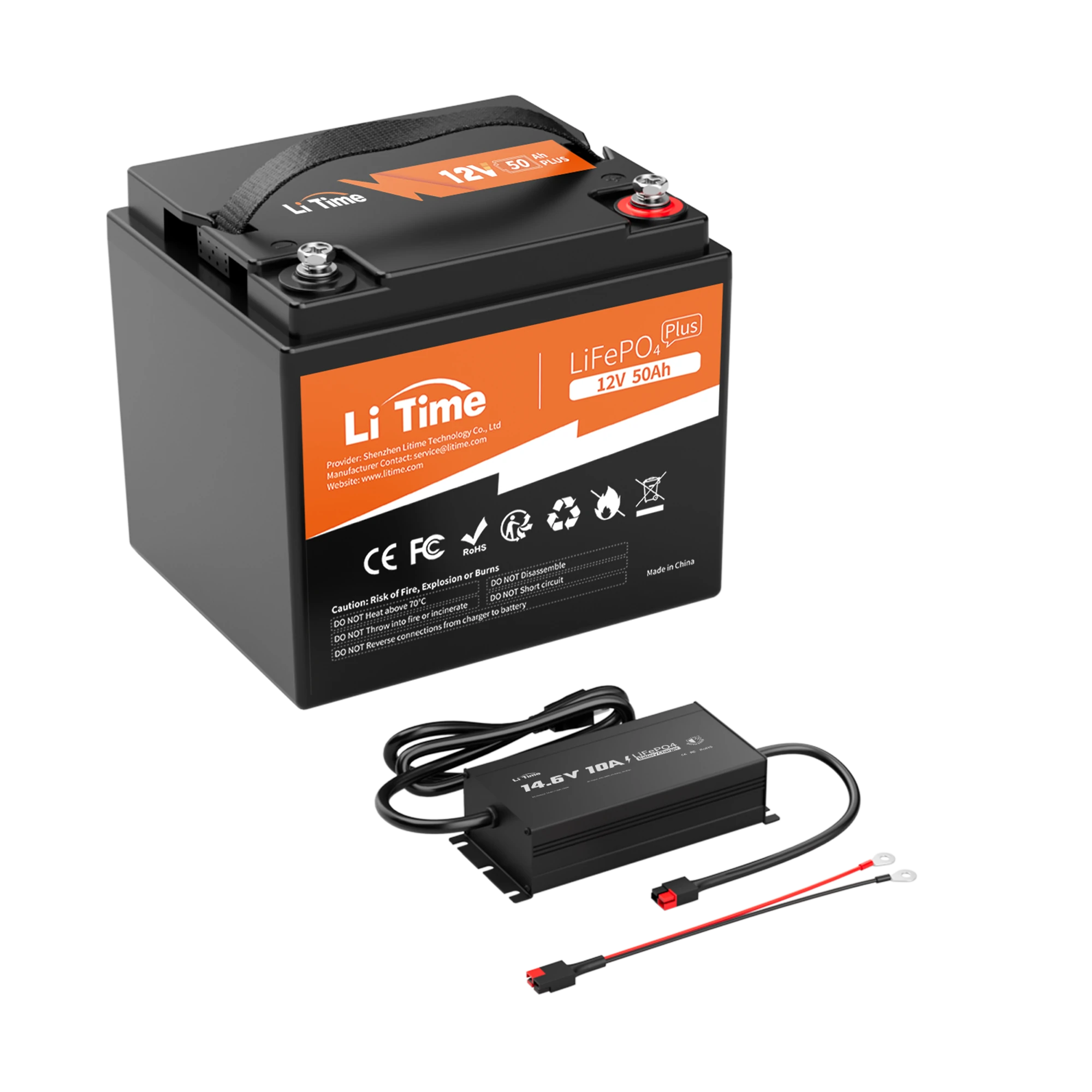 litime 12v 50ah battery kit with 10a battery charger
