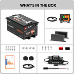 LiTime 48V meatal case lithium golf cart battery kit with display and charger