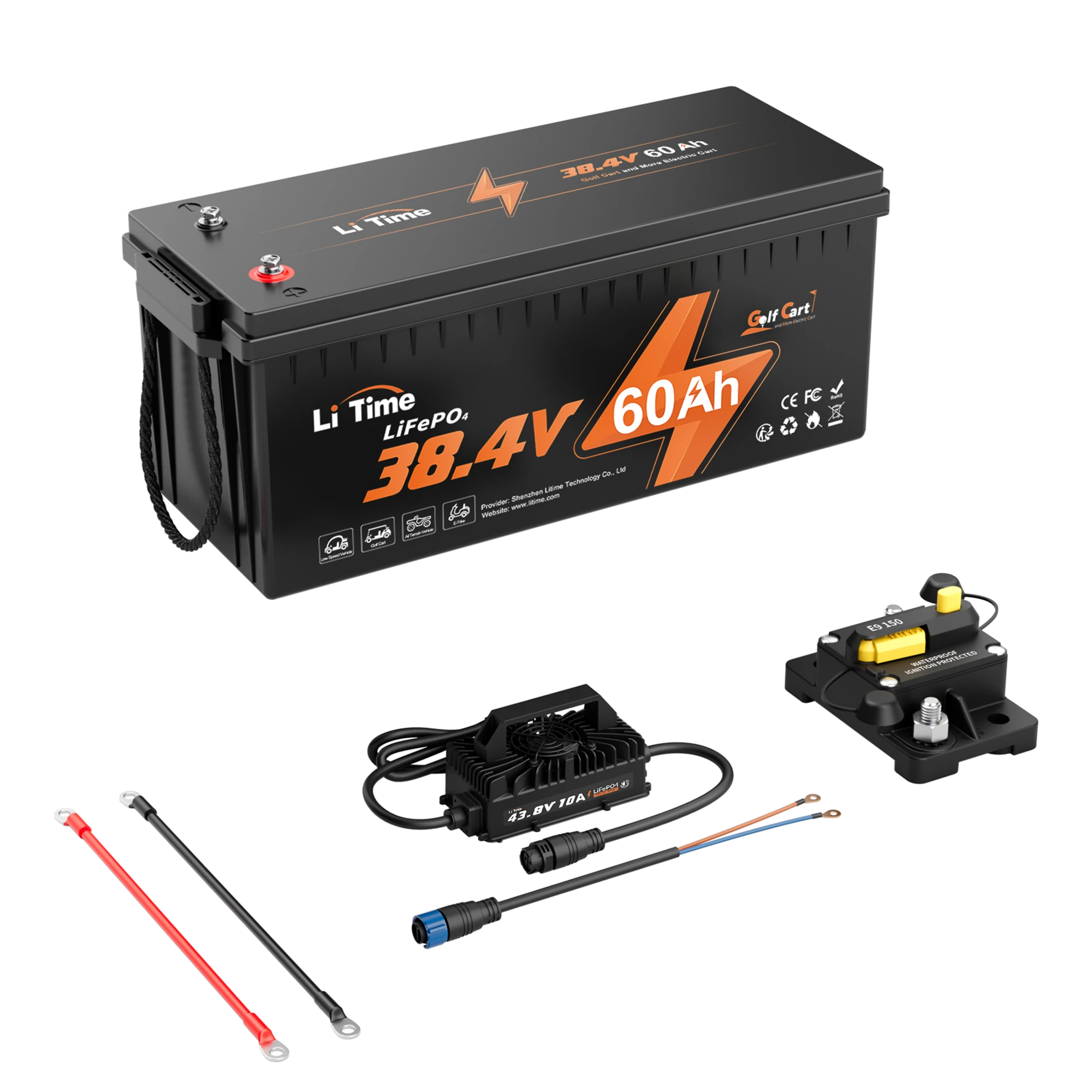 LiTime 36V 60Ah Lithium Golf Cart Battery