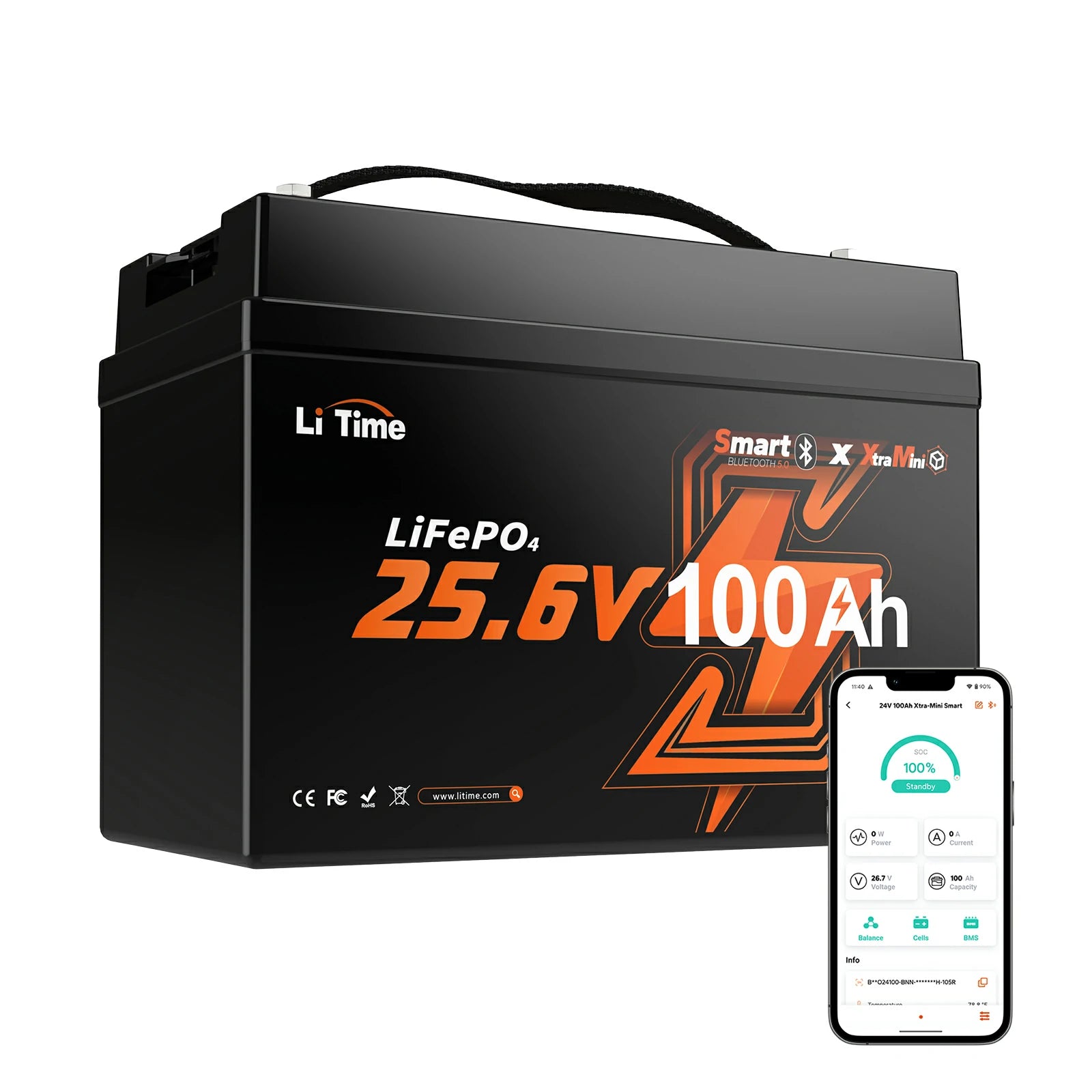 litime 24v 100ah group 31 marine battery and LiTime APP