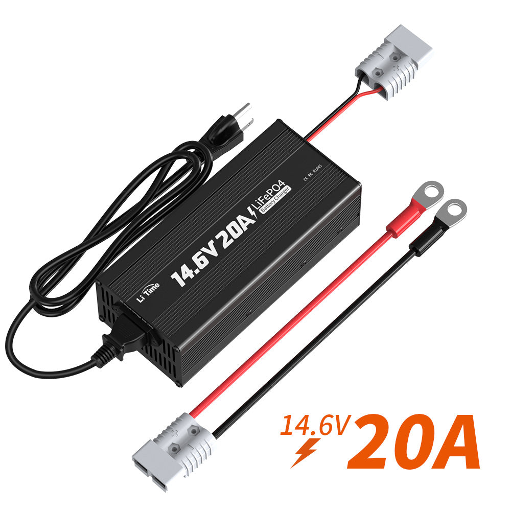 LiTime 14.6V 20A Lithium Battery Charger for 12V LiFePO4 Lithium Battery