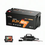 litime 48v 60ah comlex edition golf cart battery kit with 18a lifepo4 battery charger & external display