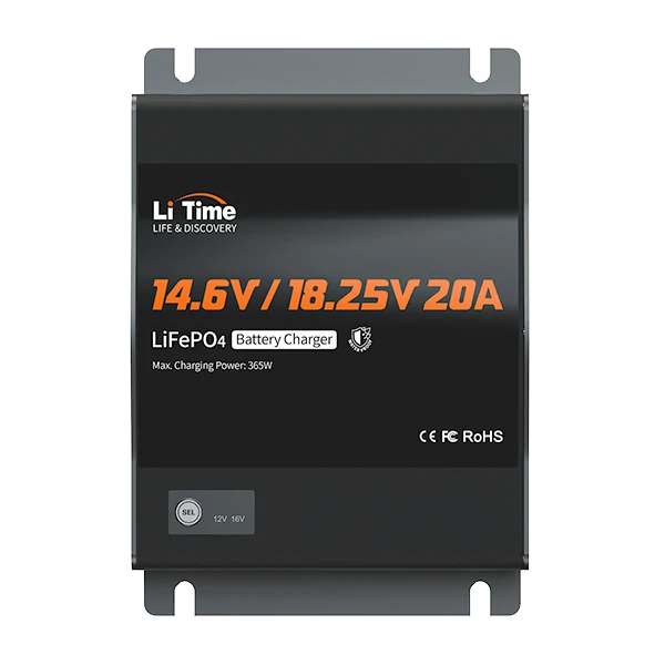 litime 20a dual bank charger for 12v & 16v lifepo4 battery