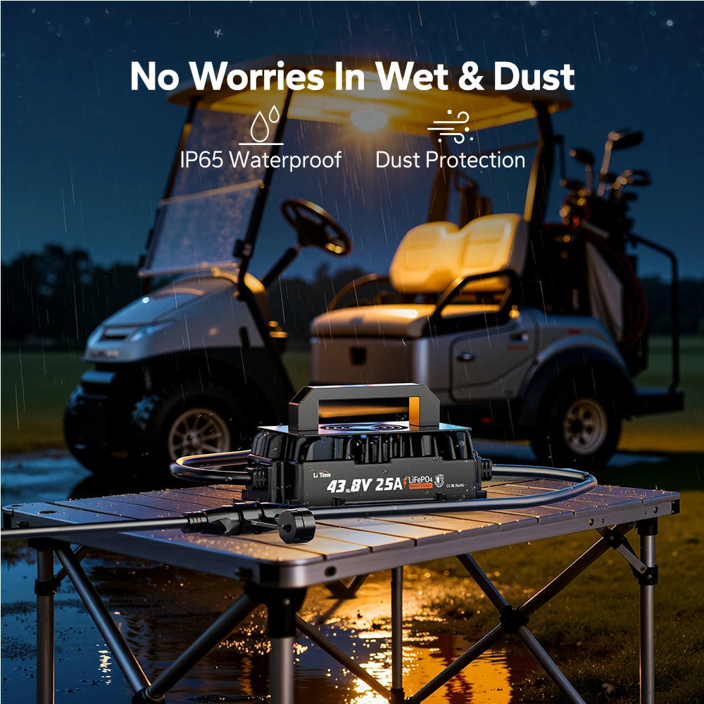 LiTime 36 Volt (43.8V) 25A LiFePO4 IP65 Waterproof Charger