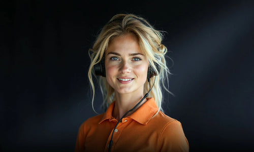 A friendly female customer support expert with a headset, representing LiTime's 24/7 expert support