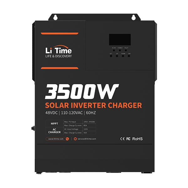 the surface of litime 3500w solar inverter charger 48v