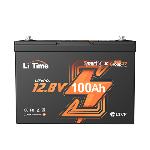 litime 12v 100ah group 27 lifepo4 lithium bluetooth battery