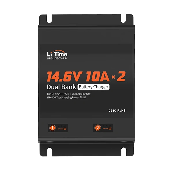 litime 10a dual bank battery charger for 12v batteries