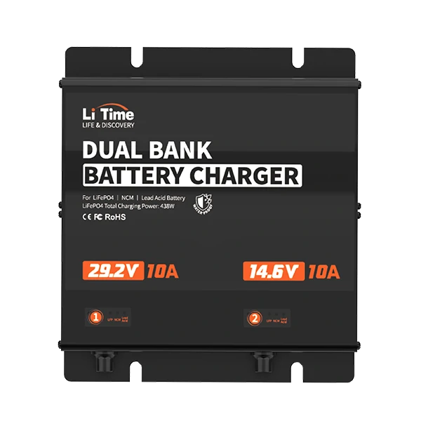 litime 10a dual bank battery charger for 24v & 12v batteries