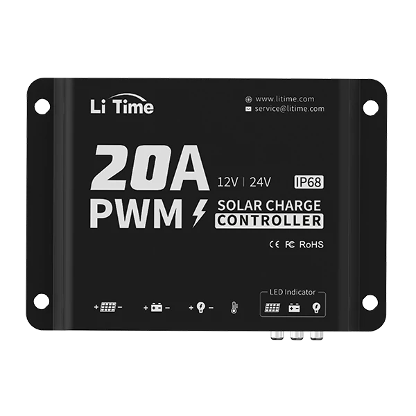 litime 20a pwm charge controller w/ bluetooth