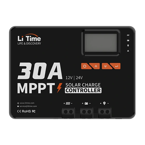 litime 30a mppt solar charge controller for 12V/24V batteries