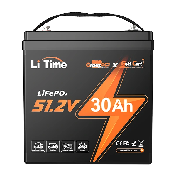 litime 48V 30Ah GC2 LiFePO4 battery for golf carts and other low-speed electric vehicles