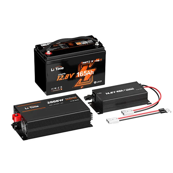 LiTime 12V 165Ah Bluetooth Lithium Deep Cycle Battery for RV and Marine