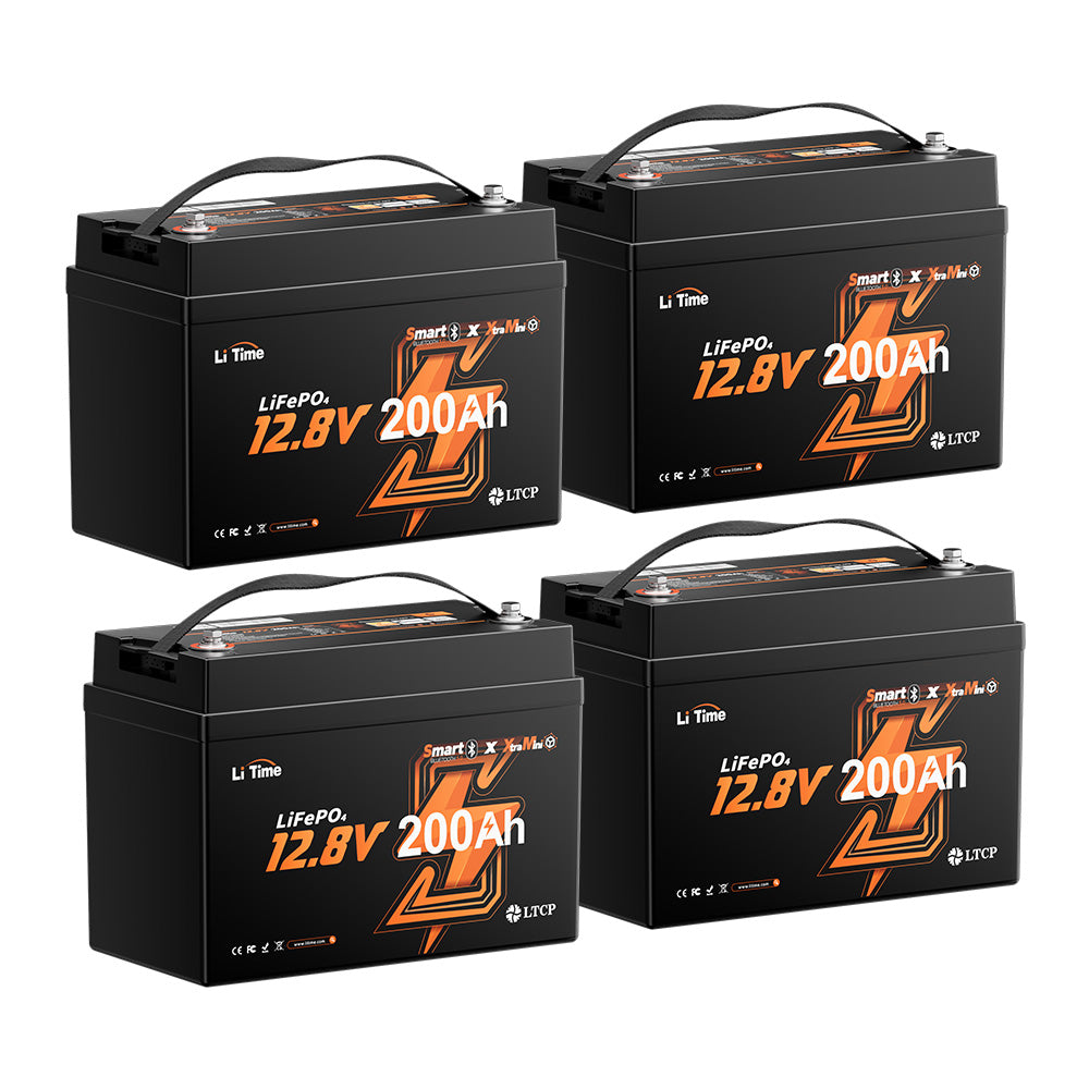 LiTime 12.8V 200Ah mini LiFePO4 lithium battery 4pack product image