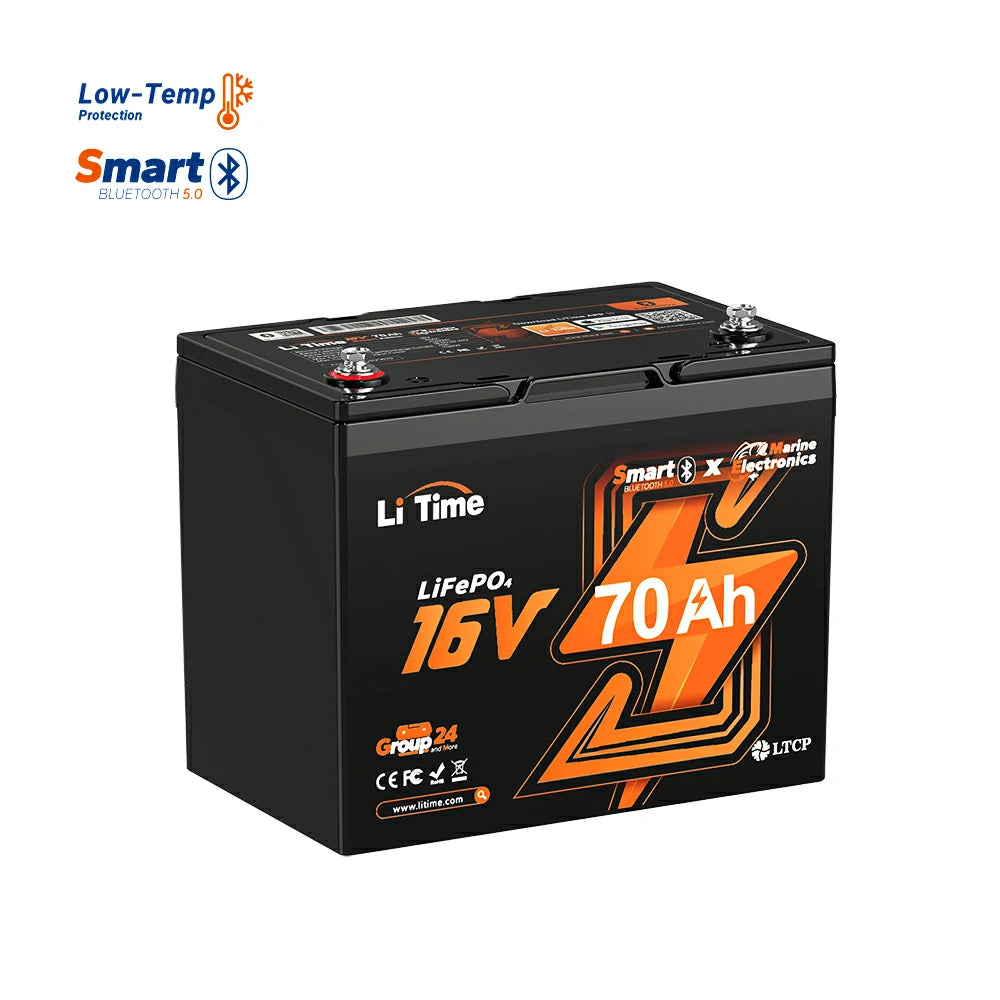 LiTime 16V 70Ah Bluetooth Lithium Battery For Fish Finder LiTime 16V 70Ah Bluetooth Lithium Battery For Fish Finder