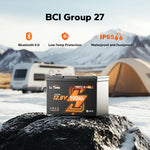 functions information of litime group 27 lithium battery - bluetooth, low temp protection, ip 65 waterproof and dustproof