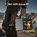 dimension information of litime group 27 lifepo4 lithium battery