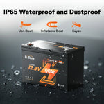 litime 12v 100ah group 27 battery with ip65 waterproof and dustproof protection for Jon boats/inflatables/kayaks