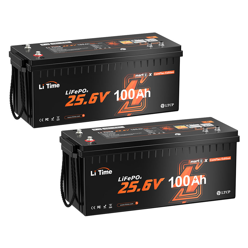 LiTime 24V 100Ah Smart ComFlex Battery with Bluetooth & Victron Comms | All-in-One Power Solution