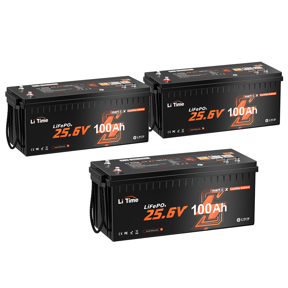 LiTime 24V 100Ah Smart ComFlex Battery with Bluetooth & Victron Comms | All-in-One Power Solution