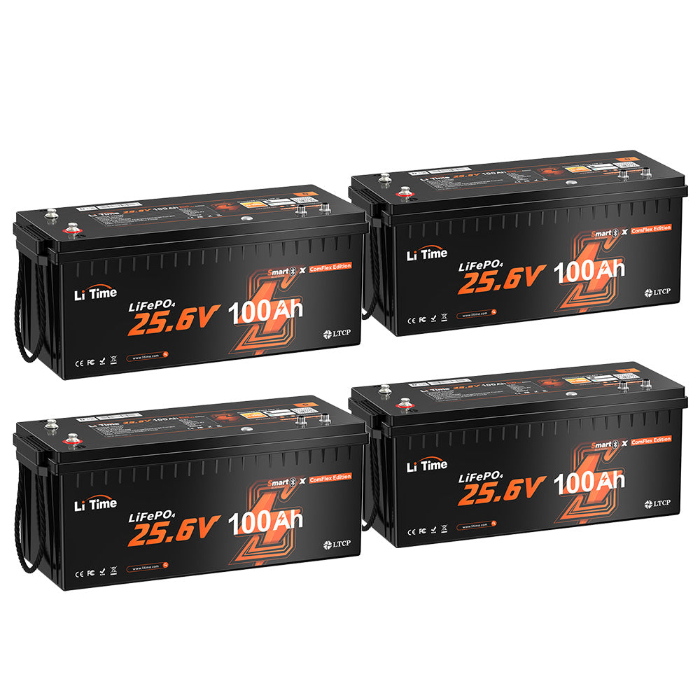 LiTime 24V 100Ah Smart ComFlex Battery with Bluetooth & Victron Comms | All-in-One Power Solution