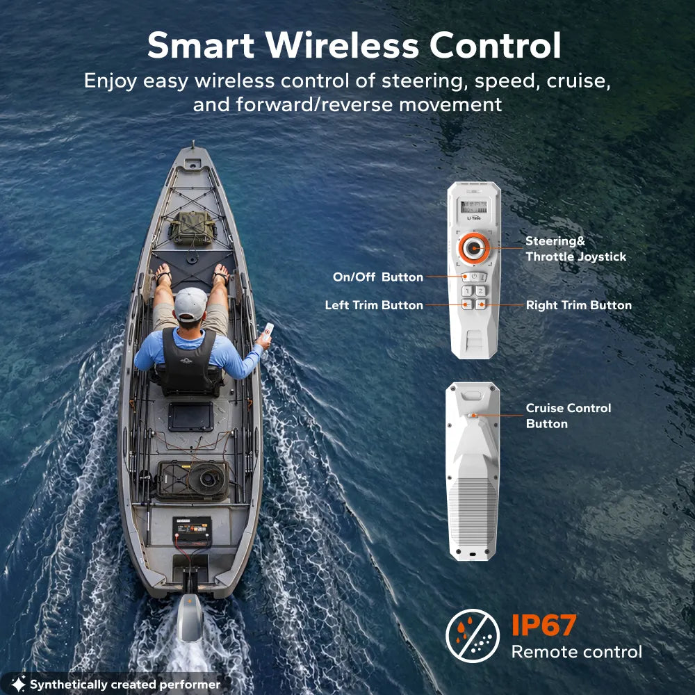 LiTime Argoseeker A1 24V700W/2HP Electric Outboard Motor 【 Limited $150 OFF Code: LTAS1 】