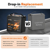 replace litime 48v 30ah marine lifepo4 lithium battery for lead acid battery