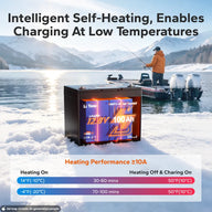 litime 12v 100ah group 24 marine starting battery​ with self-heating