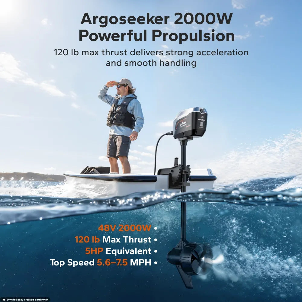 LiTime Argoseeker A2 48V2000W/5HP Electric Outboard Motor【 Limited $250 OFF Code: LTAS2 】