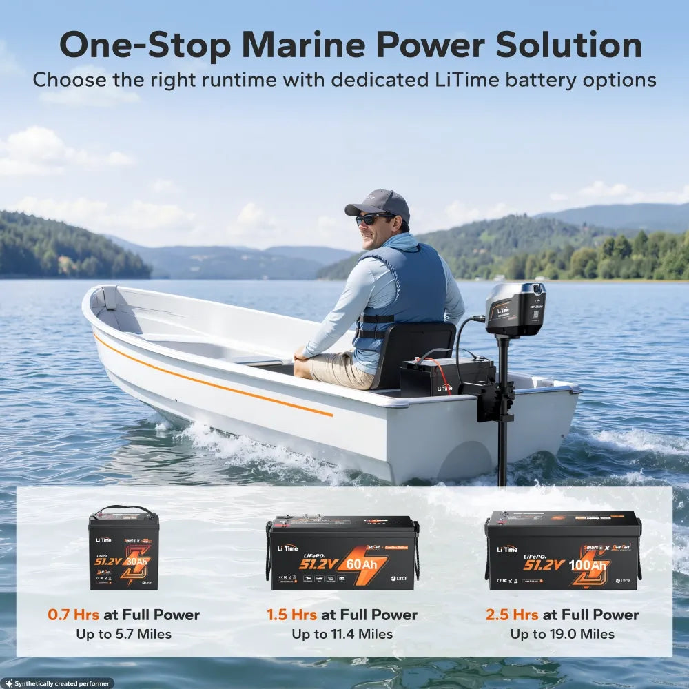 LiTime Argoseeker A2 48V2000W/5HP Electric Outboard Motor【 Limited $250 OFF Code: LTAS2 】