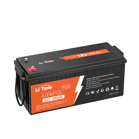 LiTime 12V 200Ah Plus LiFePO4 Lithium Battery, Built-in 200A BMS, 2560W Load Power