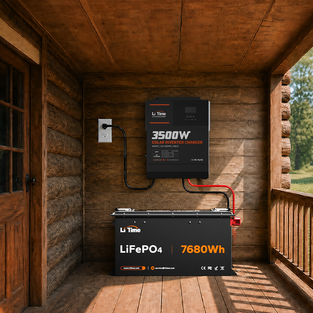 litime solar battery kit | 48V 150Ah  Lithium Battery + 3500w Inverter Charger for home backup