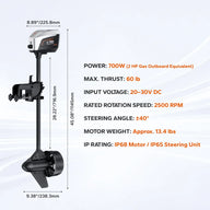 LiTime Argoseeker A1 24V700W/2HP Electric Outboard Motor 【 Limited $150 OFF Code: LTAS1 】