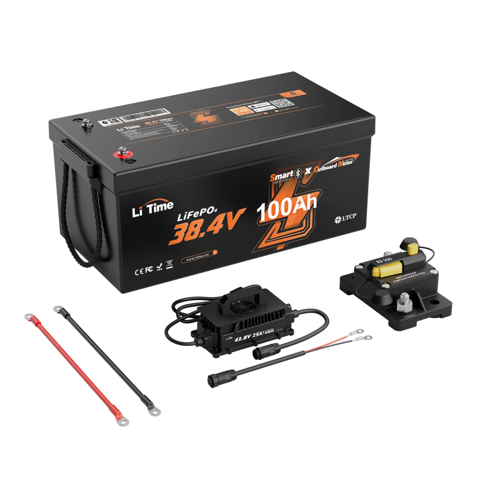 LiTime 36V 100Ah OBM Marine Battery for Trolling Motors & Electric Outboard Motors