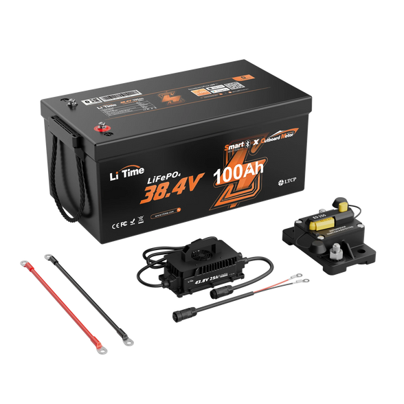LiTime 36V 100Ah OBM Outboard Motor Lithium Marine Electric Boat Battery