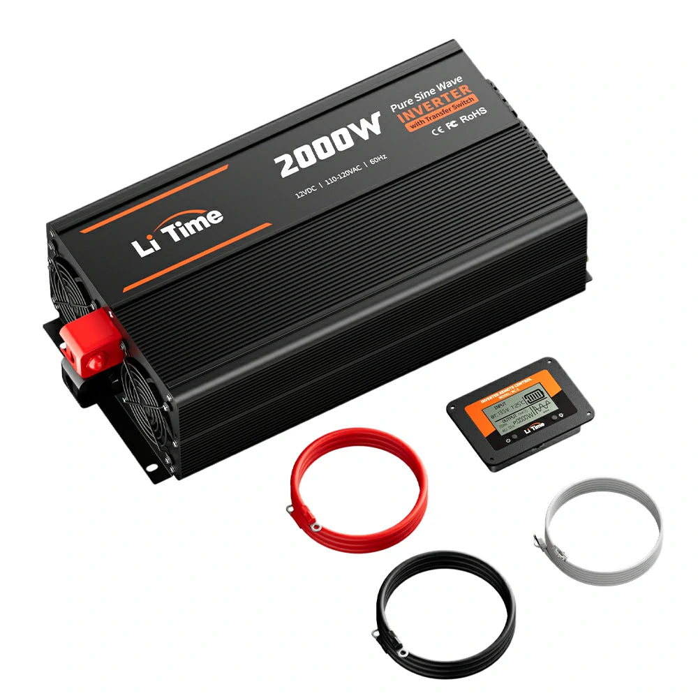 litime 2000 watt power inverter, control monitor and cables