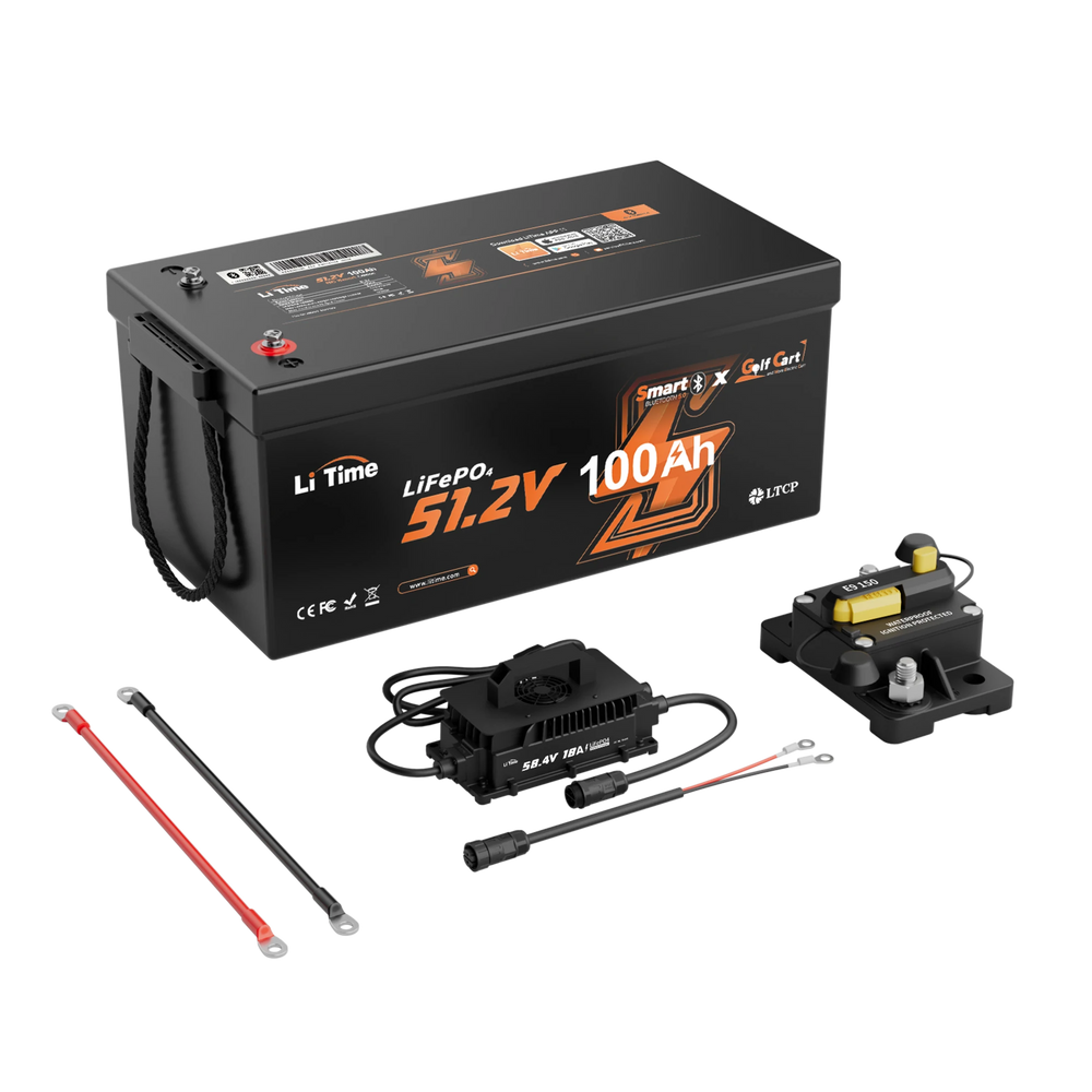 LiTime 48V 100Ah Bluetooth Lithium Battery | For Golf Carts and Lawn Mowers