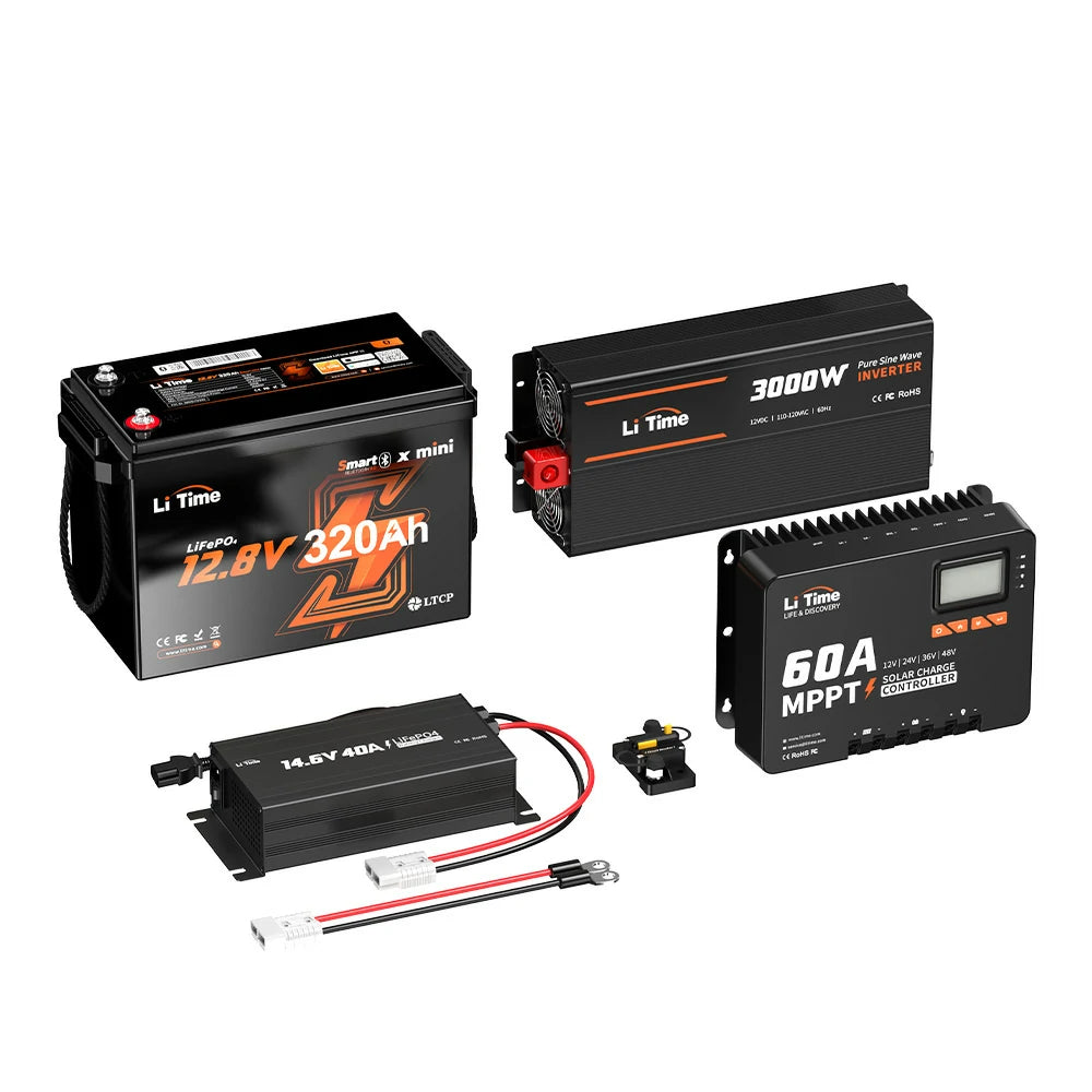 LiTime DIY Solar Generator — Complete Power Kit for Camping, RV, and Off-Grid Living