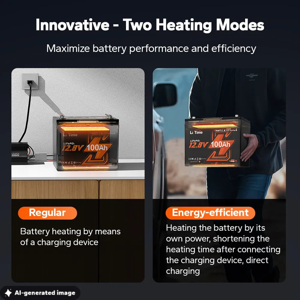 LiTime LiHeat™ Best Dual-Mode Self Heating Lithium Battery for Winter