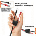 LiTime 3-bank battery charger with high-quality M8 terminals and 15A fuses for reliable and efficient charging