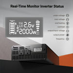 12V 2000W inverter with real-time monitor inverter status
