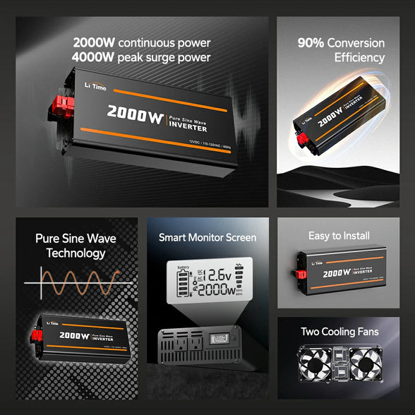 best LiTime 12V 2000W pure sine wave inverter 