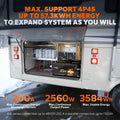 max. 4p4s power system to 57.3k energy to support home backup, off grid, marine house needs