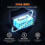 250A BMS protection of litime 12v 400ah lifepo4 battery