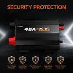 protections of LiTIme 40a dc to dc charger over voltage, low voltage, high temp, short circuit, reverse polarity