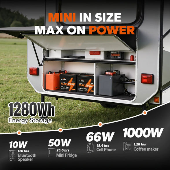 output power of 12v 100ah mini